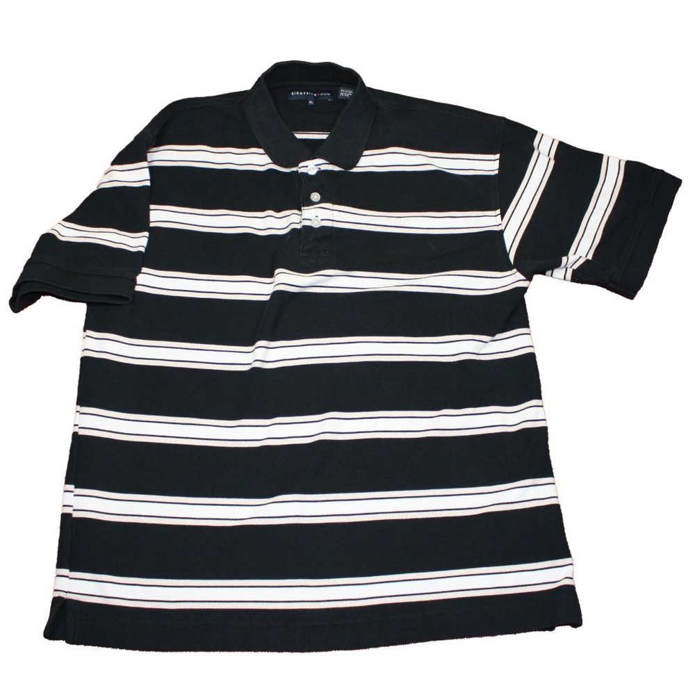 Siegfried Men's XL Black Striped Polo     5017